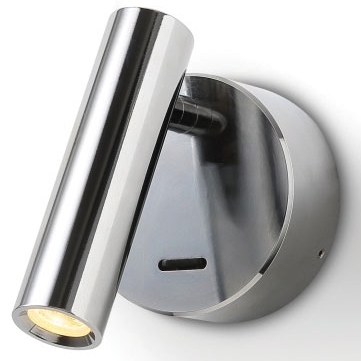 Lampa ścienna z włącznikiem Kent 633001106 Elkim LED 3W 3000K tuba srebrna