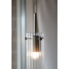 Szklana lampa zwisowa Tibia 109013 tubka żebrowana nikiel