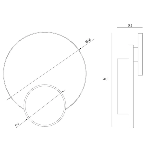 Okrągły kinkiet ścienny TRAVERTINO W0394 LED 10W 3000K biały czarny