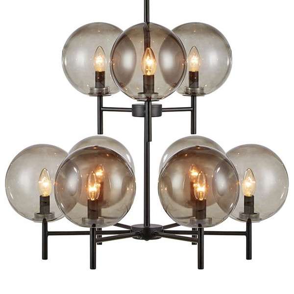 Loftowa LAMPA wisząca CROWN 107921 Markslojd skandynawska OPRAWA żyrandol ZWIS szklane kule balls sticks czarny przydymiony
