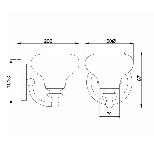 Łazienkowa lampa ścienna Ainsley HK-AINSLEY1-BATH-BB Hinkley szklana mosiądz