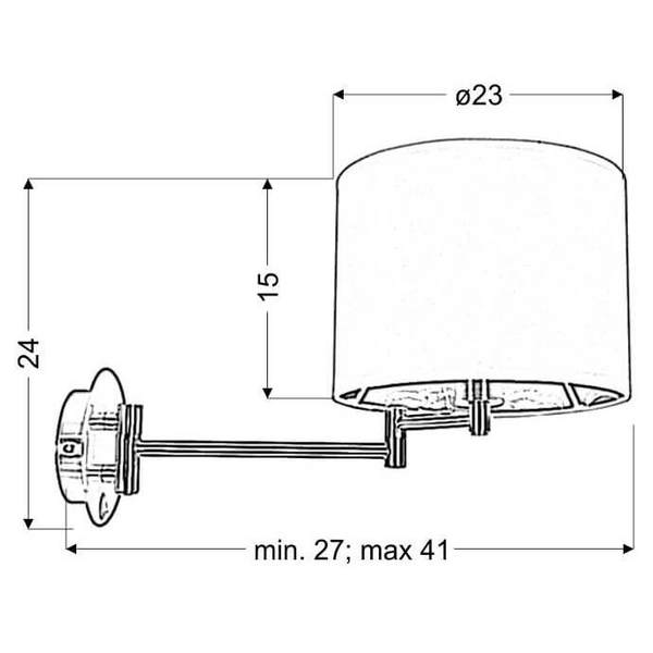 Lampa ścienna z abażurem Alexia 21-27580 czarny chrom