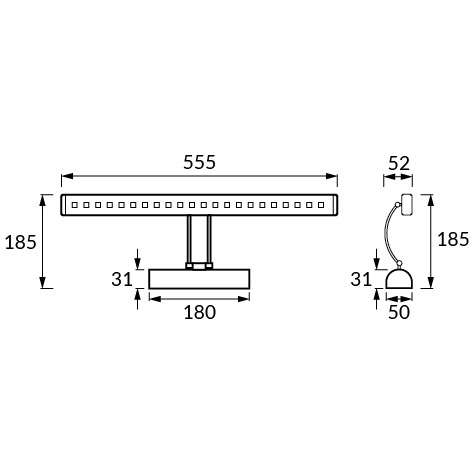 Kinkiet LAMPA ścienna BRENA 03070 Ideus regulowana OPRAWA metalowa LED 6W 4000K galeryjka nad lustro satyna