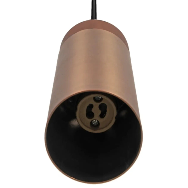 Salonowa lampa wisząca Tilo 2410453035 tuba drewniana mosiądz
