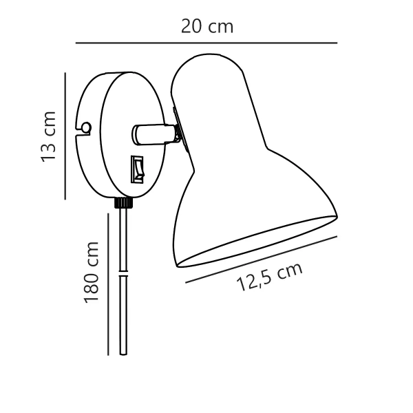Kinkiet ścienny z włącznikiem Texas 47141001 nad łóżko biały