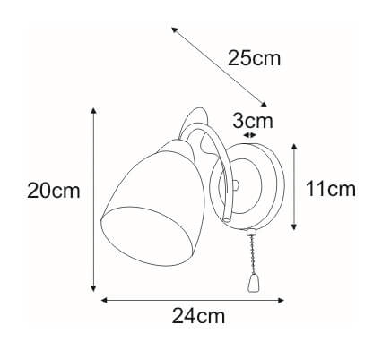 Kinkiet z włącznikiem Aron K-JSL-6218/1W CHR klosz chrom