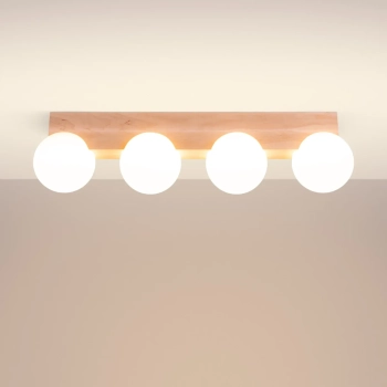 Lampa sufitowa kulista BULBO SL.1685 drewniana biała 4xG9 szklana