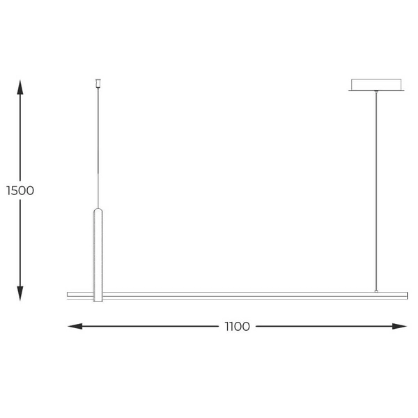 Lampa wisząca listwa Wood Claud 22806M-WOOD LED 20W 3000-6000K czarny