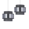 Podwójna lampa z abażurem HARE 32-18489 metalowa chrom szara srebrna