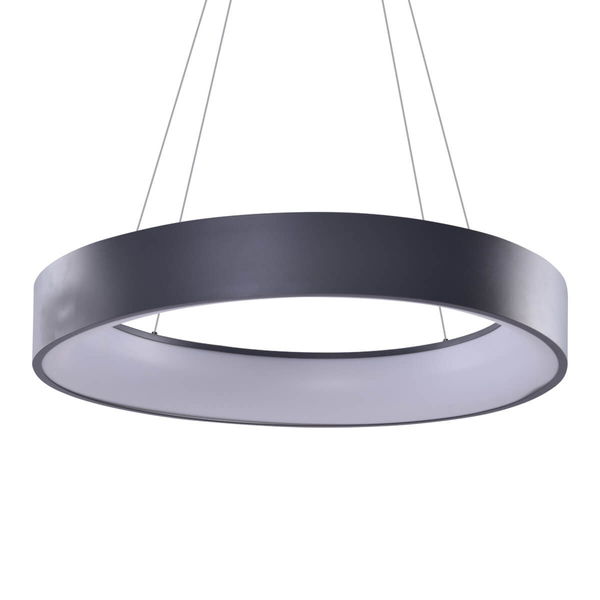 Okrągła lampa wisząca Solvent LED 120W z pilotem szara