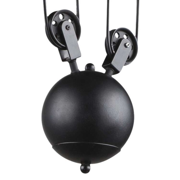 Industrialna LAMPA wisząca LENIUS 15053-3 Globo metalowa OPRAWA zwis na bloczkach loft czarny