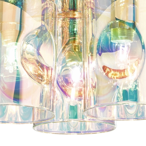 Lampa sufitowa Inter INT5350 Dar Lighting szklane tuby iryzowane chrom