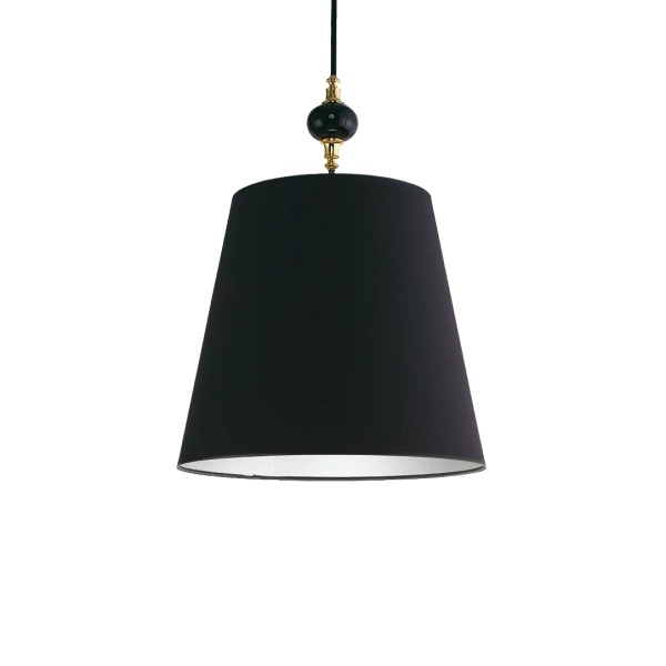 Wisząca lampa z abażurem Narni NAR-ZW-1 (CZ) nad stół czarna mosiądz