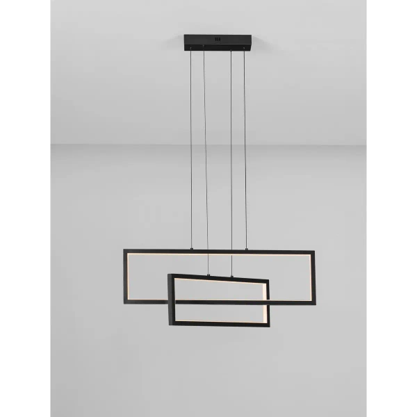 Prostokątna lampa wisząca ANZELIO LE45474 LED 47W 3200K czarna