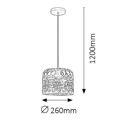 LAMPA wisząca ALESSANDRA 2161 Rabalux ażurowa OPRAWA metalowy zwis vintage biały