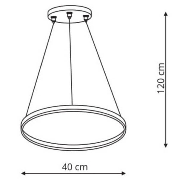 Wisząca lampa Ring LP-909/1P S BK CCT LED 22W 3000-6000K pierścień czarna