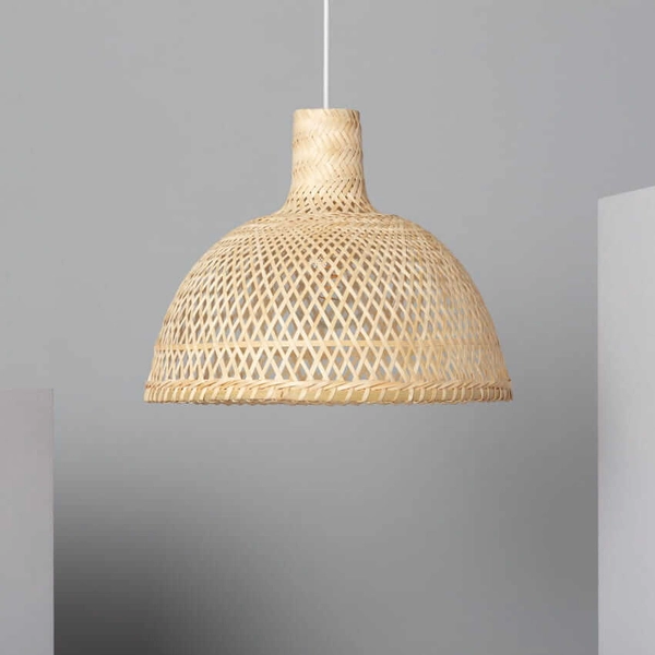 Pleciona lampa bambusowa Boho ABR-NLW29-BH-E27 Abruzzo wisząca naturalny