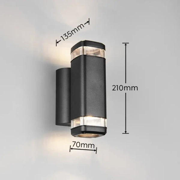 Lampa ścienna zewnętrzna BARCELOS R26446232 góra-dół IP44 czarny