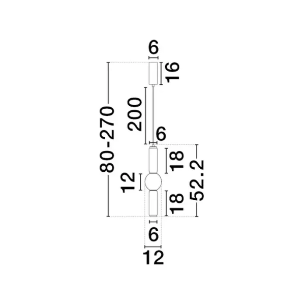 Lampa wisząca nad stół GLORICA LE45192 LED 15W 3000K tuba szara