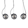 Szklana lampa wisząca Perona PND-92389-3L-BK Italux czarny grafitowy