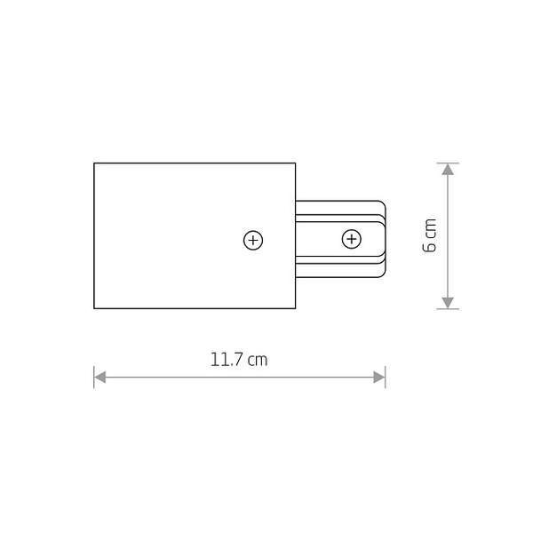 Zasilanie końcowe szynoprzewodu PROFILE RECESSED POWER END CAP 8972 Nowodvorski do 1-fazowej szyny podtynkowej 230V białe