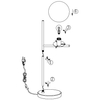 Stojąca LAMPA stołowa NYXIS DL108502000 Trio modernistyczna LAMPKA szklana kula mosiądz biała