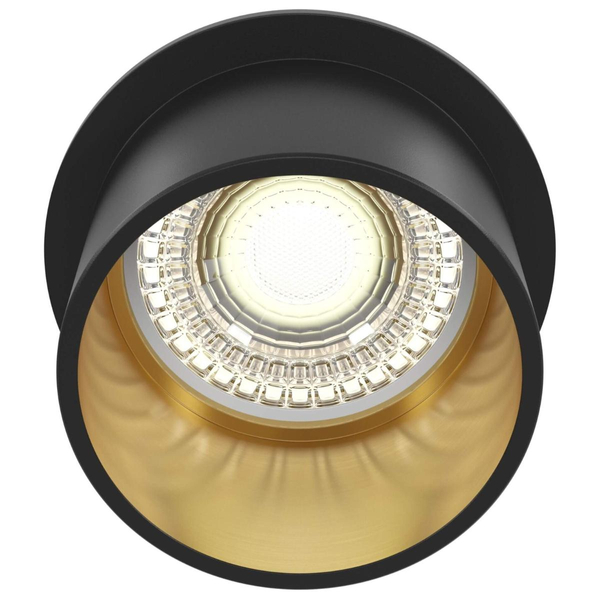 Lampa sufitowa wpustowa Reif DL050-01GB oczko złote czarne