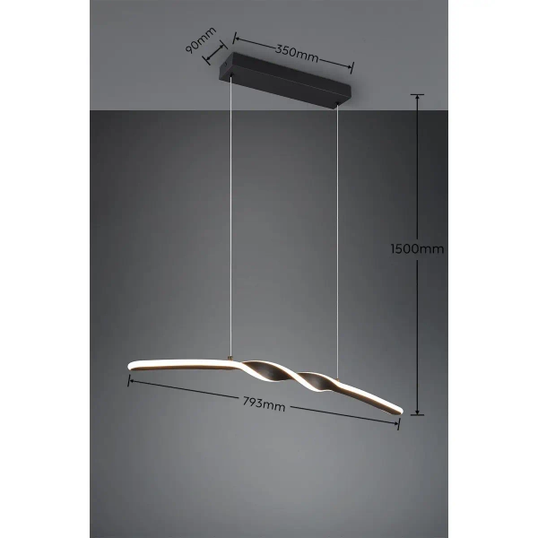 Salonowa lampa wisząca GINKO R35791132 LED 18W 3000K czarny