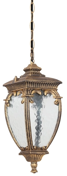 Lampa zwisowa zewnętrzna Fleur O414PL-01GB antyczna złota