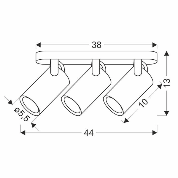 Potrójna lampa sufitowa Gary 93-28136 Candellux z regulacją czarny