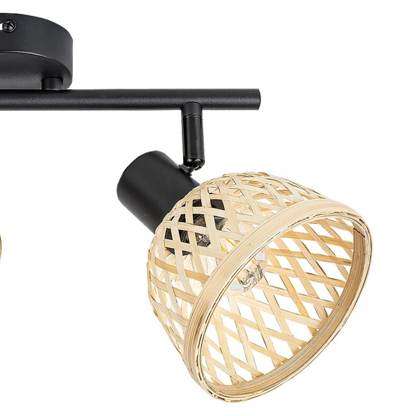 Ażurowa lampa reflektorowa Rattan 3134 plafon do przedpokoju brązowy