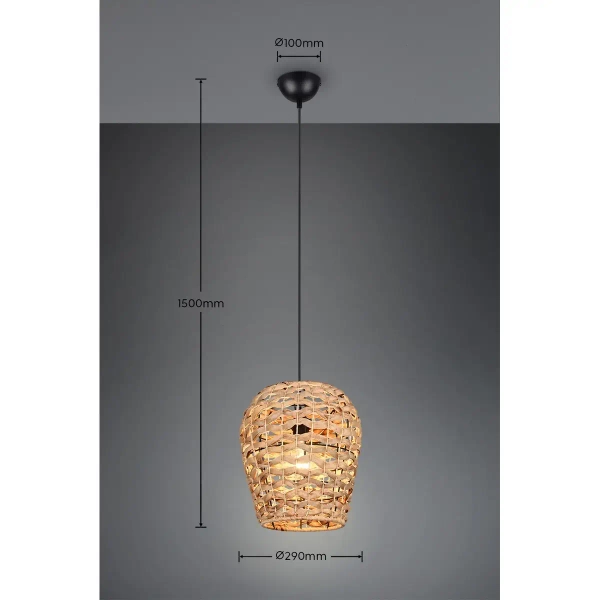 Ekologiczna lampa wisząca JEAN R36221036 do salonu czarny naturalny