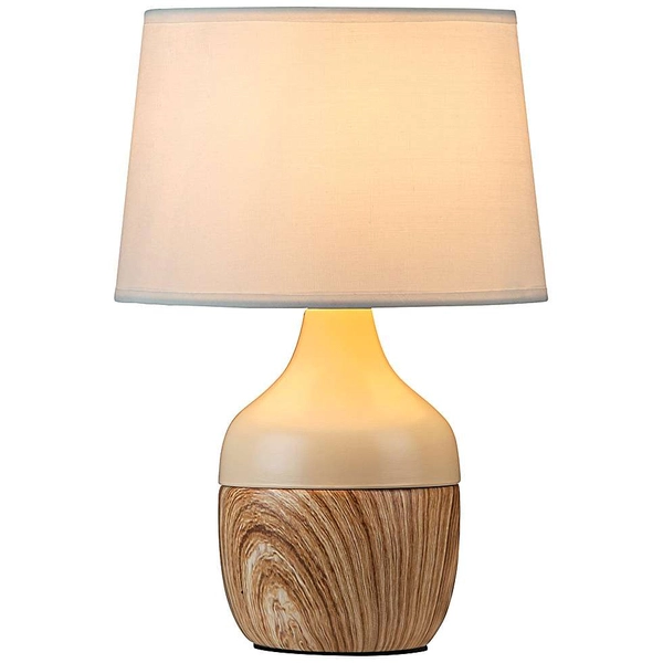 Stojąca LAMPA stołowa YVETTE 4370 Rabalux abażurowa LAMPKA biurkowa skandynawska drewno buk beżowa biała