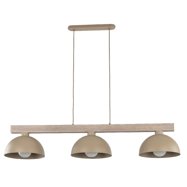 Wisząca lampa nad stół Oslo Sabia 11012 na belce drewnianej beżowy