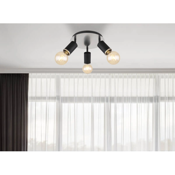 Kierunkowy plafon Joseba 54032-3B reflektorki czarne