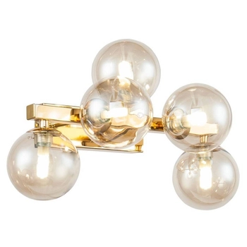 Ścienna LAMPA kinkiet DALLAS MOD0547WL-05G Maytoni szklana OPRAWA modernistyczne kule molekuły bursztynowe złote