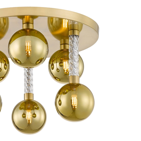 Molekułowa lampa sufitowa Mida C0583-06D-2GHF Zumaline kule szklane mosiądz