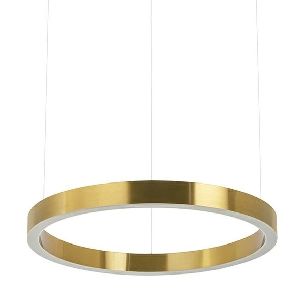 Wisząca lampa metalowa Ring LED 25W 3000K do jadalni złota
