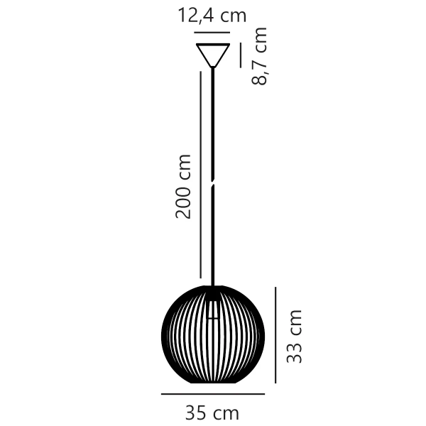 Industrialna lampa wisząca Beroni 2213303003 druciana kula czarny