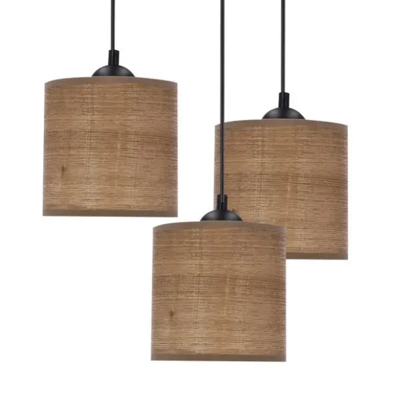 Jadalniana wisząca lampa LEGNO 33-18342 potrójna brązowa czarna