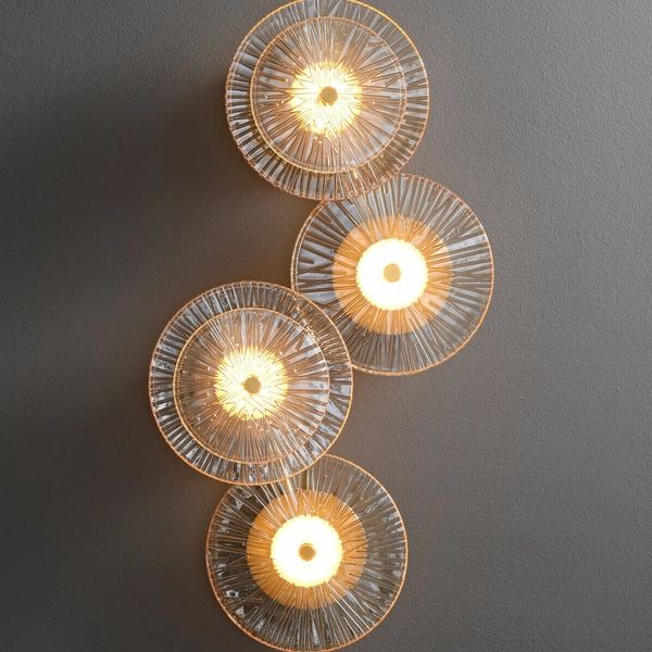 Szklana lampa ścienna glamour LUXIO ST-3315-4 copper Step LED 24W 3000K złota