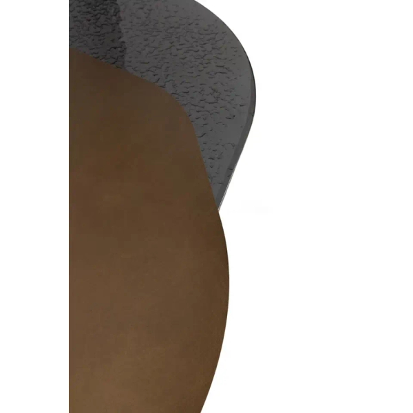Modernistyczny stolik kawowy ORFEO MM001501100372 złoty czarny szklany 147cm