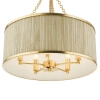 Drewniana wisząca lampa Fenella FEN0535 lniana trawa morska złoty