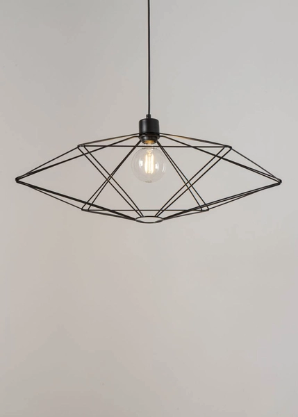 Industrialna lampa wisząca Vario do jadalni druciana czarna