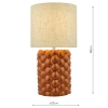 Ceramiczna nocna lampka Jayden JAY4211 tuba z abażurem pomarańczowa