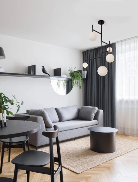 Nowoczesna lampa sufitowa URUAPAN LE42883 do pokoju czarna biała