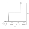 Wisząca lampa stożkowa FORM 1108L metalowa do salonu biała