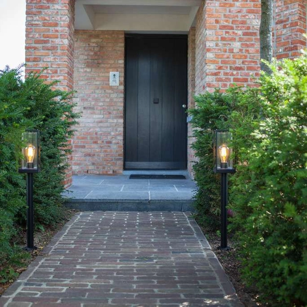 Stojąca LAMPA zewnętrzna FLAIR 7288801012 Lutec ogrodowa OPRAWA słupek outdoor IP44 czarny przezroczysty