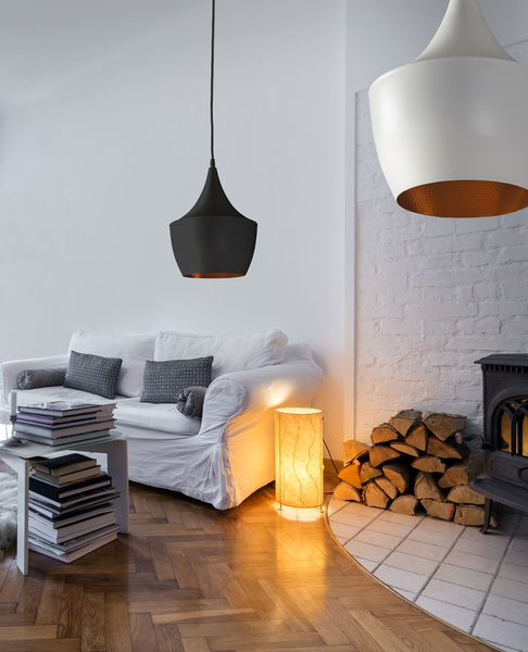 Metalowa lampa wisząca Orient salonowa nad stół biała złota