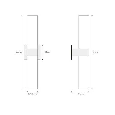 Ścienna lampa czarna Jesse 04202/02/30 szklana tuba do przedpokoju